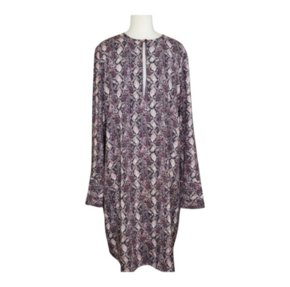NWT Equipment Bonnie Snake Print Shift Dress Keyhole Large